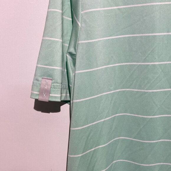 Ralph Lauren RLX Men's Green Stripe Short Sleeve Polo Shirt Size Medium - Picture 3 of 12